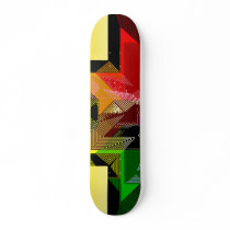 Red & Green Abstract Lines: Custom Skateboard