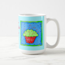 Red, Green and Turquoise Cupcake Mug mugs
