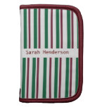 Red, Green, and White Stripe Folio Planner