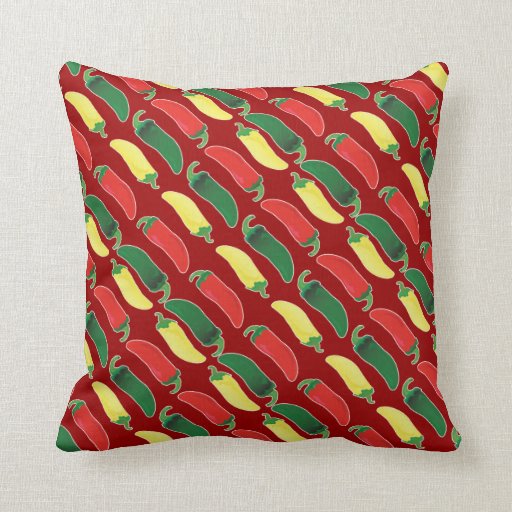 RedGreenAndYellowHotSalsaChiliPeppersPillowsZazzle RedGreenAndYellowHotSalsaChiliPeppersPillowsZazzle