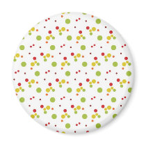 Red Green and Yellow Polka Dots magnets