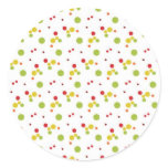 Red Green and Yellow Polka Dots Round Sticker