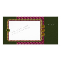 Red green beige design photo cards