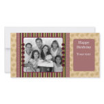 Red green beige floral design photo card template