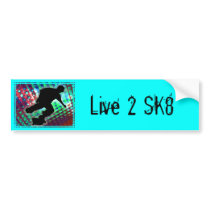 Red Green & Blue Abstract Boxes  Skateboard Bumper Sticker