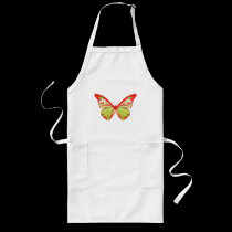 red green butterfly aprons