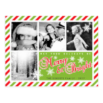 Red Green Christmas Custom Photo Postcard