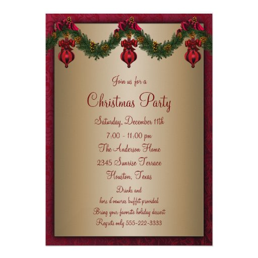 Red Green Christmas Holiday Party Announcement (front side)