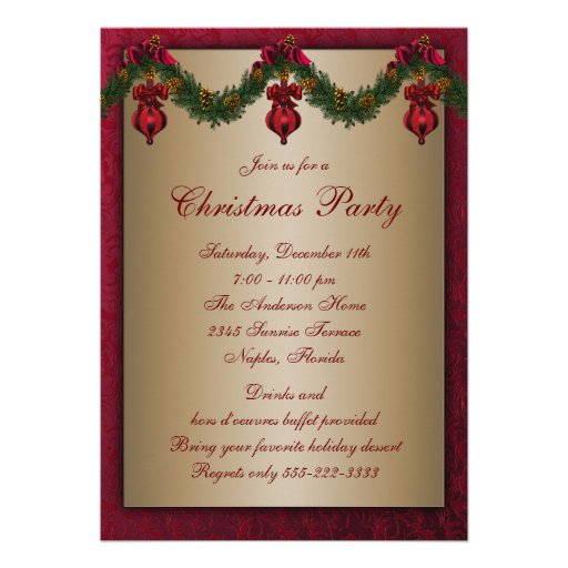 Red Green Christmas Holiday Party Invite