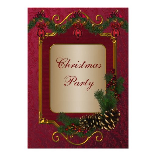 Red Green Christmas Holiday Party Invite