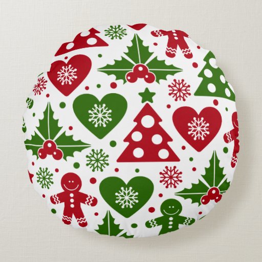 red green christmas tree gingerbread man pattern round red green christmas tree gingerbread man pattern round