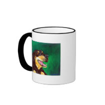 Red & Green Dog Mug