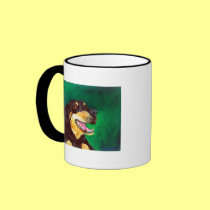 Red & Green Dog Mug