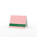 Red green gingham ribbon custom photo thank you card