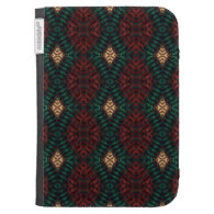 Red, Green & Gold Textured Diamonds Kindle 3 Cover