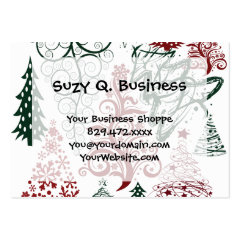 Red Green Holiday Christmas Tree Pattern Business Card