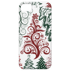 Red Green Holiday Christmas Tree Pattern iPhone 5/5S Cover