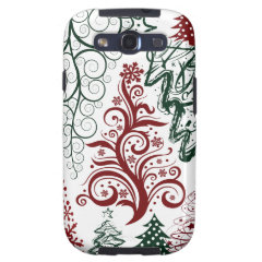 Red Green Holiday Christmas Tree Pattern Galaxy S3 Covers