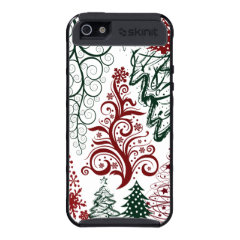 Red Green Holiday Christmas Tree Pattern Cover For iPhone 5/5S