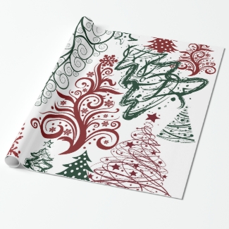 Red Green Holiday Christmas Tree Pattern