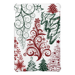 Red Green Holiday Christmas Tree Pattern Case For The iPad Mini