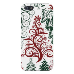 Red Green Holiday Christmas Tree Pattern iPhone 5 Covers