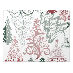Red Green Holiday Christmas Tree Pattern Memo Notepad