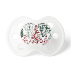 Red Green Holiday Christmas Tree Pattern Pacifiers