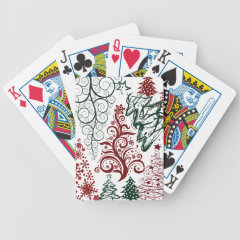 Red Green Holiday Christmas Tree Pattern Bicycle Card Deck