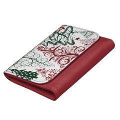Red Green Holiday Christmas Tree Pattern Wallets