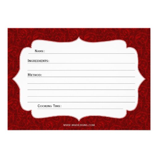 Red & Green Holiday Cookie swap Invite recipe card
