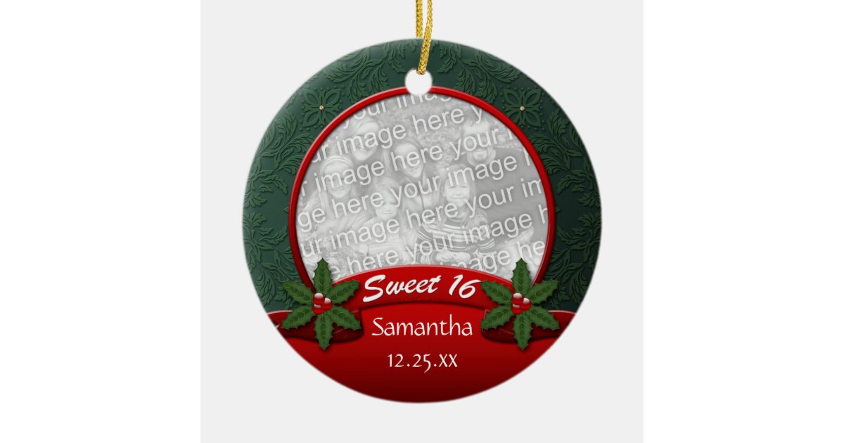 Sweet Sixteen Christmas Ornament 