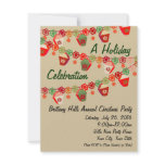 Red + Green Lanterns Custom Christmas Invitations