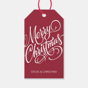 Red & Green Merry Christmas Pack Of Gift Tags