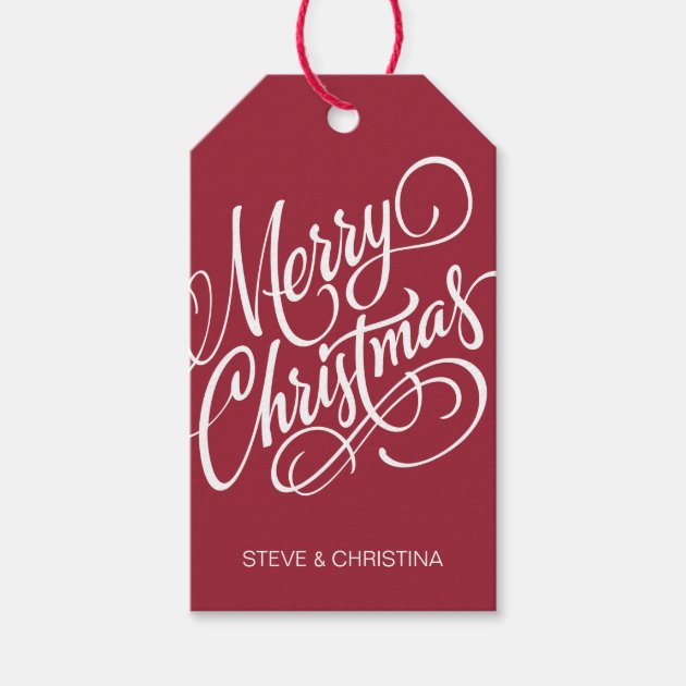 Red & Green Merry Christmas Pack Of Gift Tags-0