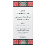 Red Green Pattern Menu Custom Rack Card