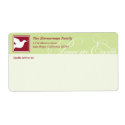 Red green peace on earth dove Christmas shipping label