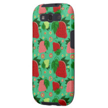 Red Green Pink Strawberries Samsung Galaxy S3 Cases