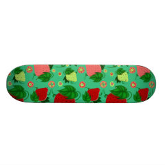 Red Green Pink Strawberries Skateboard Decks