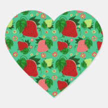 Red Green Pink Strawberries Sticker