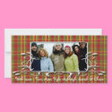 Red Green Plaid Antique Frame Holiday Family Photo photo cards by samack Red Green Plaid Antique Frame Holiday Family Photo photo cards
