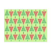 Red & Green Skull Xmas Trees postcards