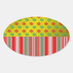 Red green snowflakes on gold fade and stripes stickers