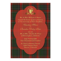 Red & Green Stuart Tartan Plaid Custom Wedding Personalized Announcements