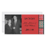 Red Green Tile Save the Date Personalized Photo Card