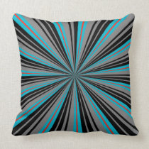 Red, Grey and Blue Striped Pillow pillows