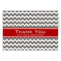 Red Grey Chevron Employee Anniversary Card