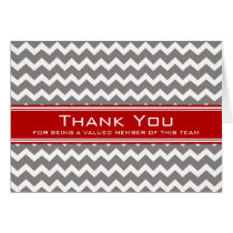 Red Grey Chevron Employee Appreciation Card