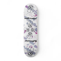 red  grey splatter  skateboard deck, by SandyCloss