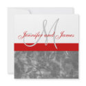 Red Grey Wedding Invitation Monogram Names Floral invitation